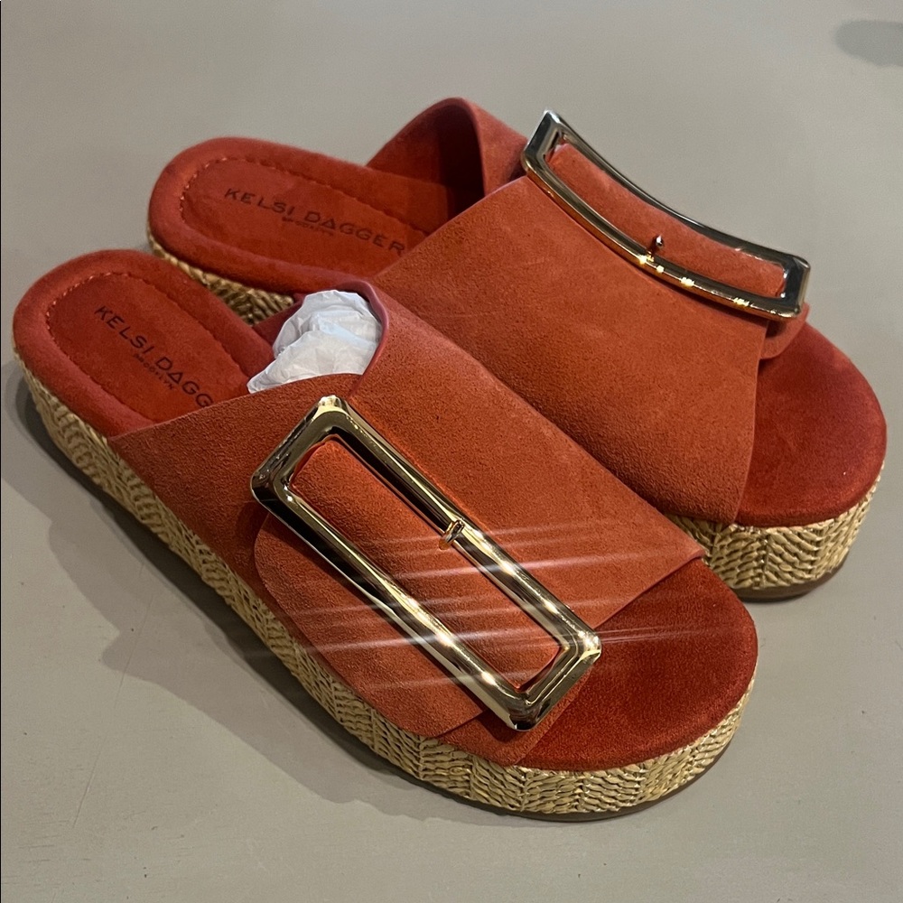 NEW Kelsi Dagger Women's Red Slide Sandals
